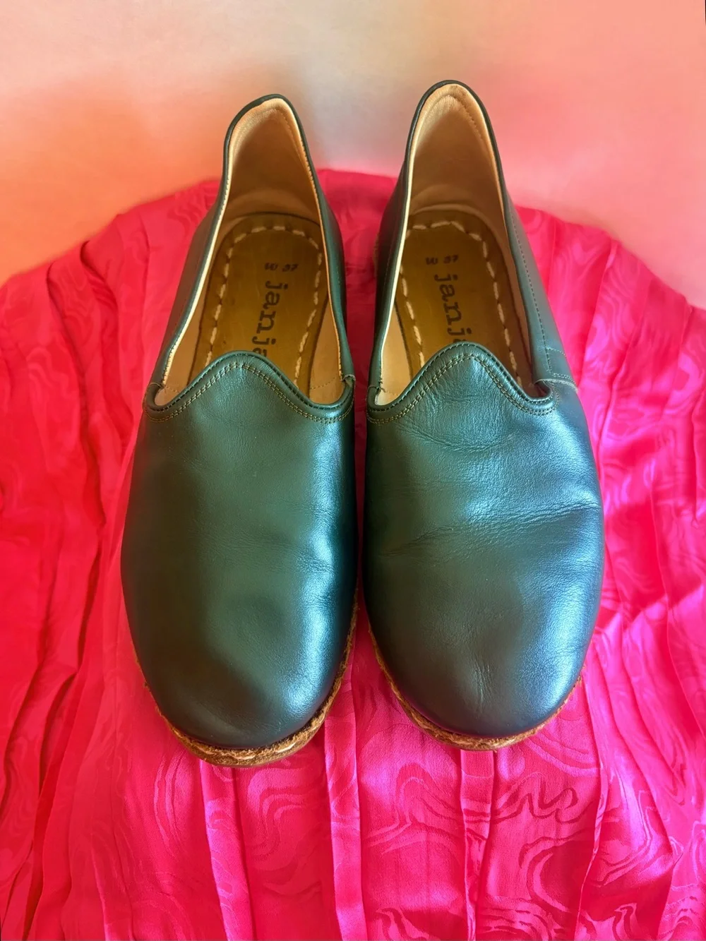 Forest Green Turkish Leather Loafers (Like Sabahs)